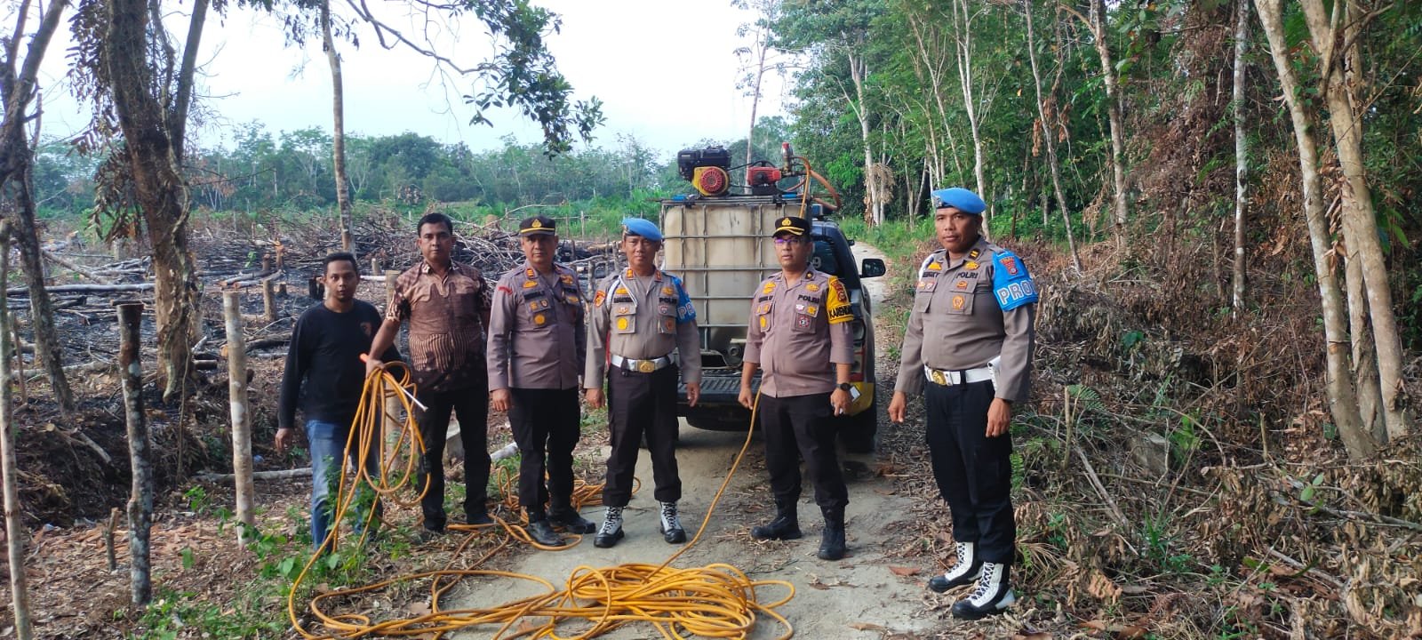 Wakil Pamatwil Polda Riau Lakukan Pengecekan Kesiapsiagaan Karhutla di Wilayah Polsek Kuantan Mudik