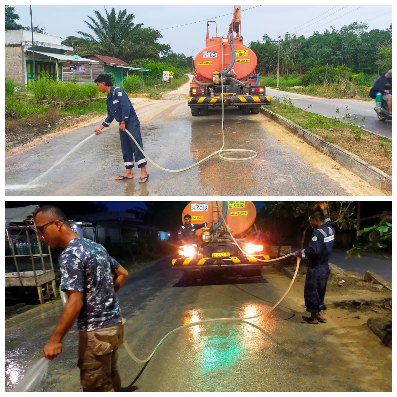 PT Rokan Mitra Persada (RMP) Antisipasi Keluhan Pengguna Jalan di Jalur Dua Simpang Kuda Menuju Simpang Sholah, Kelurahan Banjar XII