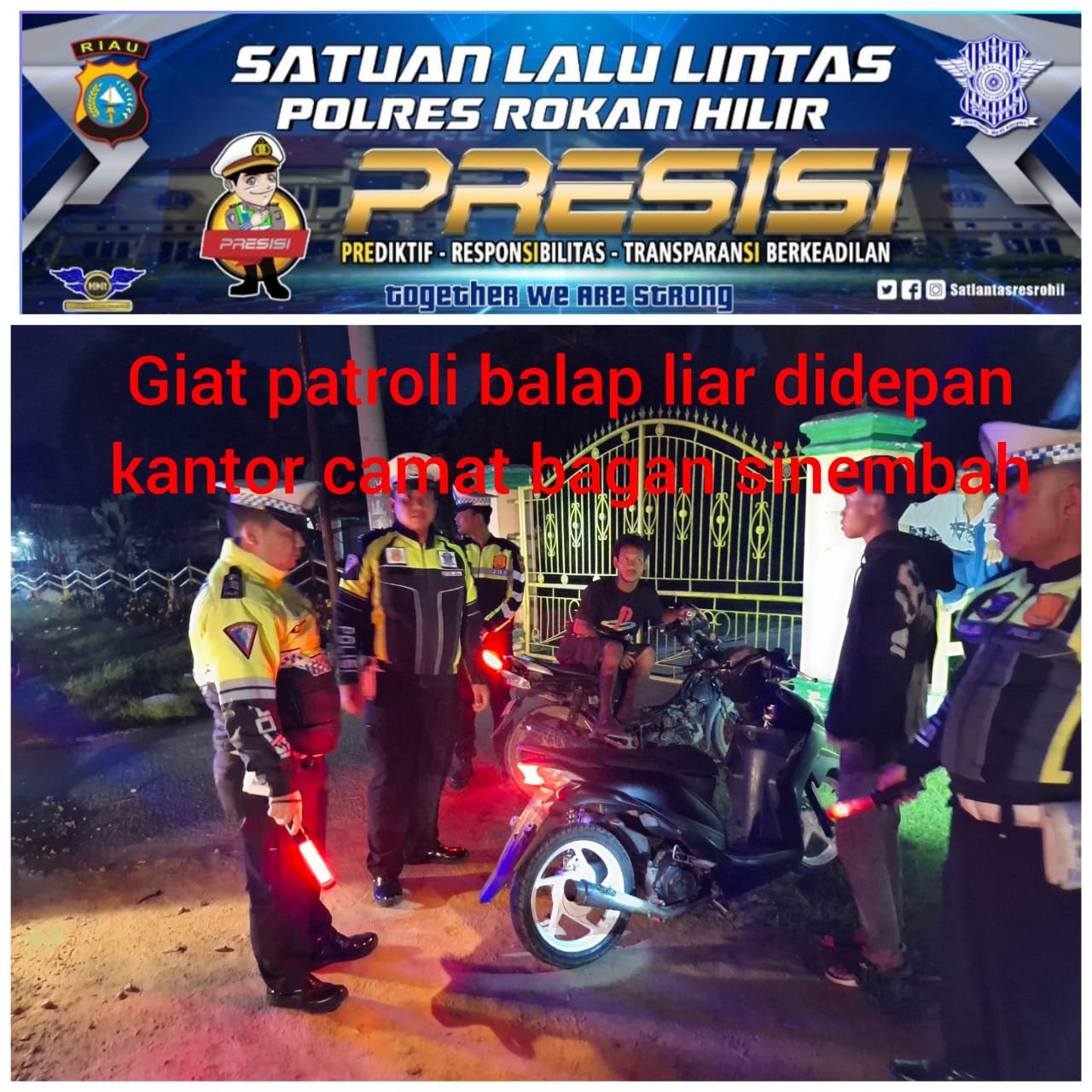 Satlantas Polres Rohil Gencar Patroli Subuh Agar Lalin Tertib dan Lancar