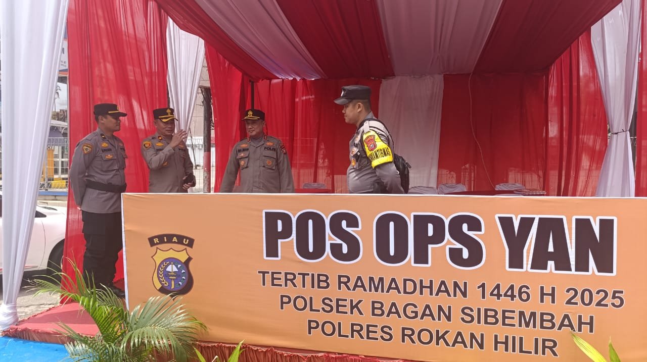 Kapolres Rohil Gelar Pengecekan Pos Yantertib Ramadhan 1446 H tahun 2025 di Bagan Sinembah