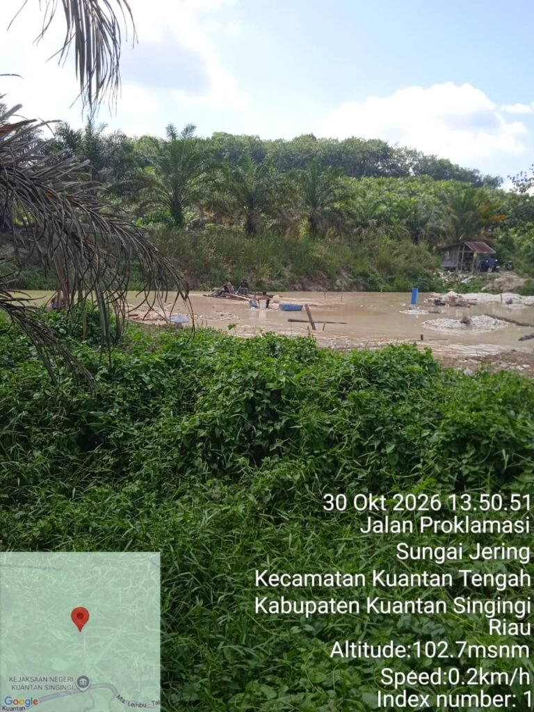 Pertambangan Emas Tanpa Izin (PETI)Seruh Hanya Sekitar 900 Meter Dari Mapolres Kuansing